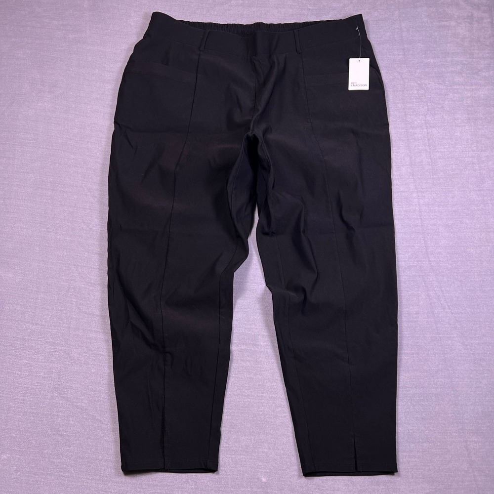 89th + Madison‎ Pull On Elastic High Rise Ankle Pants Womens 2X Black